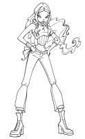 A coloring page of winx club